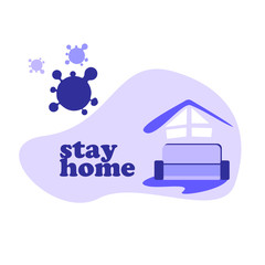 Vector illustration of situation of stay home on quarantine during the corona virus epidemic suit for poster campaign against covid-19 outbreak