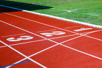 Fototapeta premium Athletic running track for running race. Sport and excercise concept.
