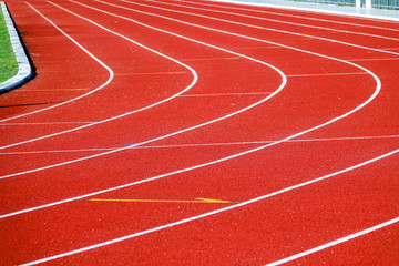 Athletic running track for running race. Sport and excercise concept.