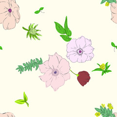seamless pattern with flowers.floral fabric design.flower pattern template.flower sketch for fabric. wallpaper template for woman room.feminine life style.