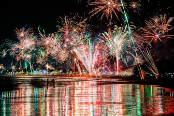 Foto op Aluminium New Year's Eve Fireworks in Bali © Mitsuru Kumazawa