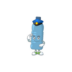 A dedicated Police officer of mineral bottle mascot design style