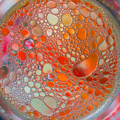 water and oil on a multicolored background