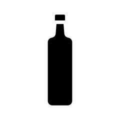 Syrup bottle silhouette isolated on white background, drink bottle icon design