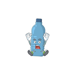 Mineral bottle cartoon character design showing shocking gesture