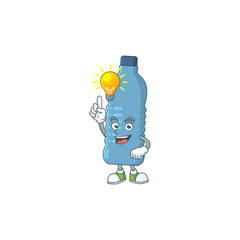 A genius mineral bottle mascot character design have an idea