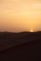 Sunset in Sahara desert, Morocco