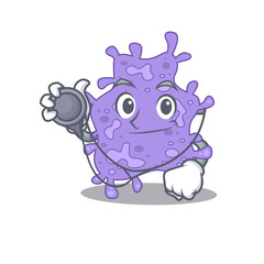 Staphylococcus aureus in doctor cartoon character with tools