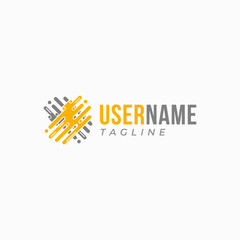 Vector hashtag design logo with yellow gray.