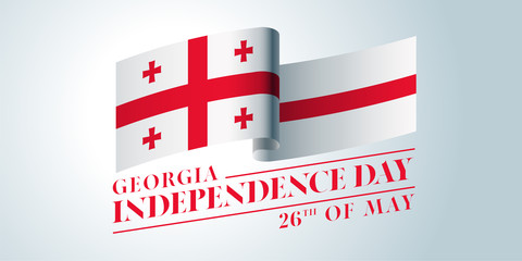 Fototapeta na wymiar Georgia happy independence day vector banner, greeting card