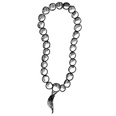 prayer beads, doodle illustration and sketch