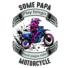 Motorcycle T-shirt design vector