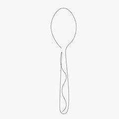 Spoon silhouette on white background, vector illustration