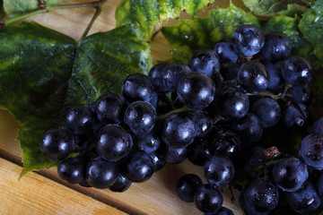 Wine grape on table