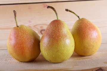 Pears on table