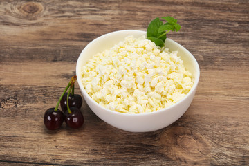 Fresh tasty curd in the bowl
