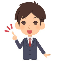 説明する会社員