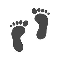 Foot print icon isolate on white background.