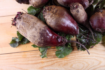 Beets on table