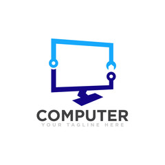 Computer Logo Icon Design Vector