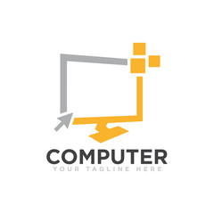 Computer Logo Icon Design Vector