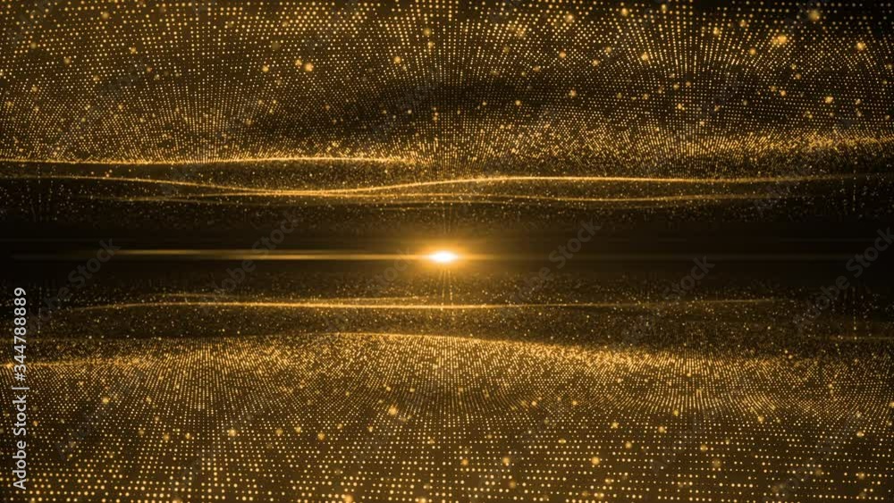 Poster light gold wave beautiful particle background business corporate digital wave shiny golden surface