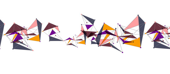 Fototapeta premium Line points connections, triangular technology design. Abstract geometric background
