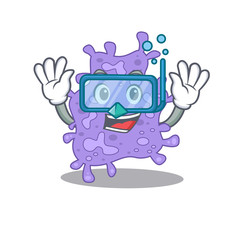 Staphylococcus aureus mascot design concept wearing diving glasses