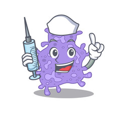 A nice nurse of staphylococcus aureus mascot design concept with a syringe
