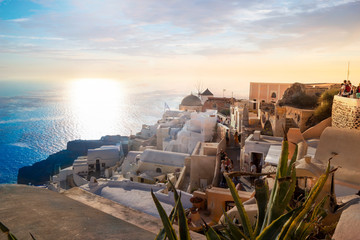 greece santorini oia view at sunset