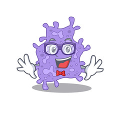 Mascot design style of geek staphylococcus aureus with glasses