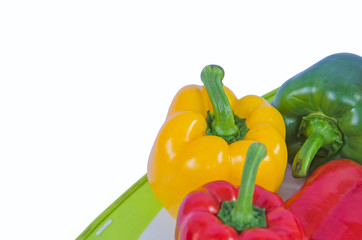 Beautiful sweet pepper on white background