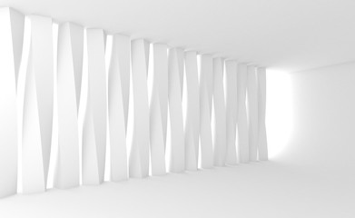 Abstract empty room with decorative columns, 3 d