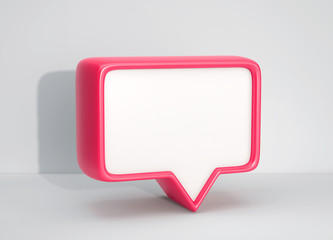 Social media notification icon, red bubble speech