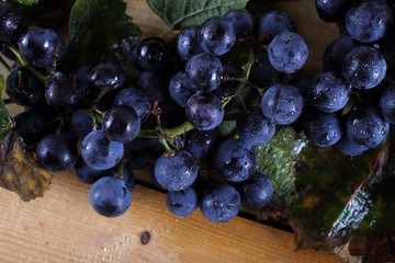 Wine grape on table