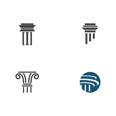 Set Column Logo Template vector symbol