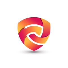 Fototapeta premium Awesome Abstract Gradient Letter F A Shield Company Modern Logo Design Template Premium Vector