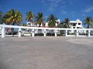 Main town square on Isla Mujeres near Cancun city in Mexico