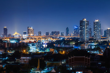 Bangkok City and the river,Hotel and resident area in the capital of Thailand