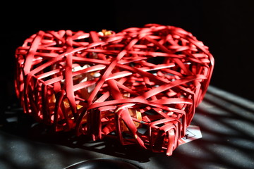red heart on a chain