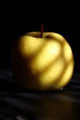 apple on black background