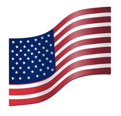 Fototapeta premium Vector illustration of American flag isolated on white background. 