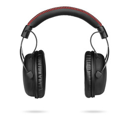 black headphones for listen to music isolated