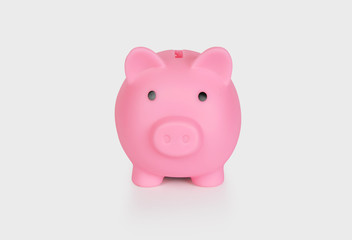 pink piggy bank isolated on white background