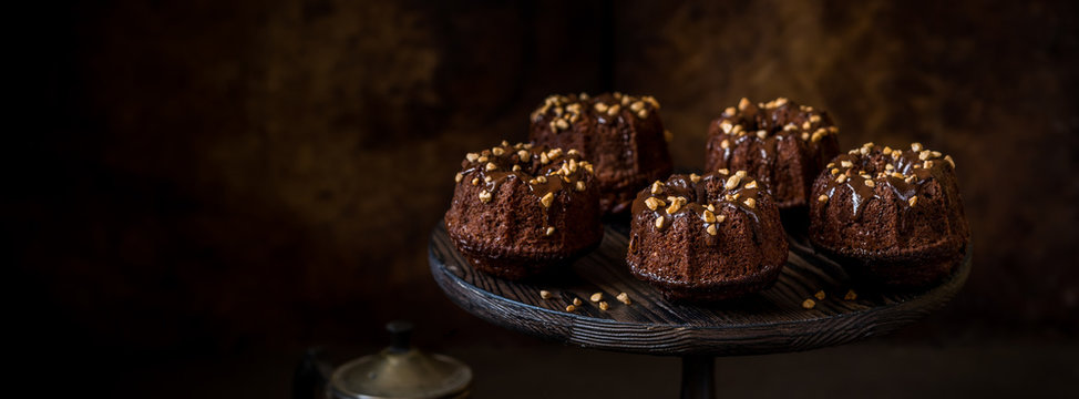 Chocolate Mini Bundt Cakes - Powered by Adobe