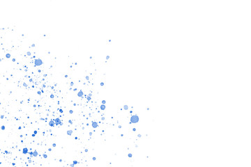 Blue color splash textured and background. Aquarelle blue wet splash, watercolor drop on white paper with copy space for text. Grunge element for paper design.