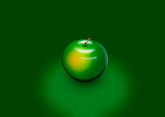 green apple on green background