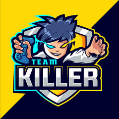 killer team esport game vector logo design