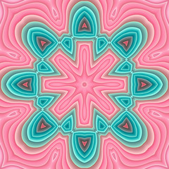 Allover Pattern Tile In Teal And Pink