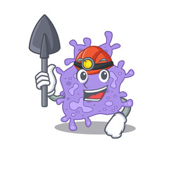 Staphylococcus aureus miner cartoon design concept with tool and helmet